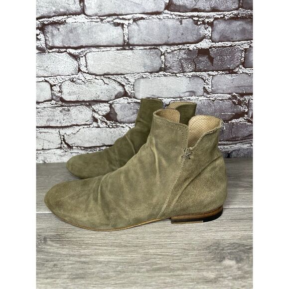 Fiorentini + Baker Goodyear Taupe Suede Side Zip Ankle Boots Women Sz 38.5EU/8M - Picture 1 of 16